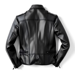 Leather jacket with polka dots against white background