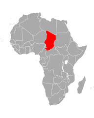 Karte des Tschad in Afrika
