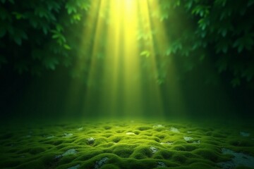 Green grass with rays of light