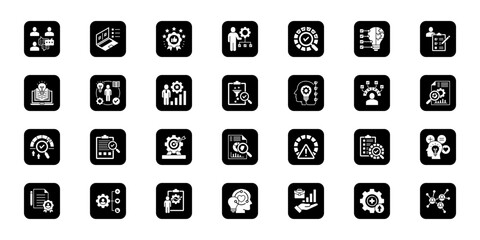 Human resource suite   Cohesive set of minimalist vector icons representing key ideas with visual clarity