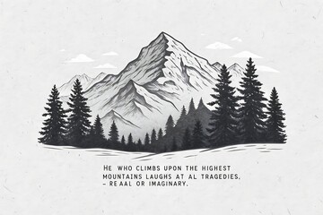 International Mountain Day Poster With Snowy Peak And Pine Trees Celebrating Climbing And Nature