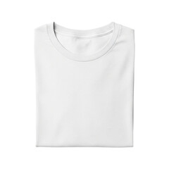 Plain white folded t-shirt, a versatile blank canvas, perfect for customization and branding, isolated on a white background for easy design placement