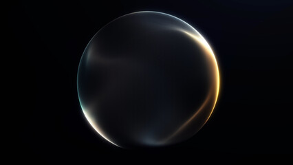 Smooth gradient sphere with subtle grey and warm orange reflections, creating a clean futuristic orb design with soft lighting and minimal dark background.