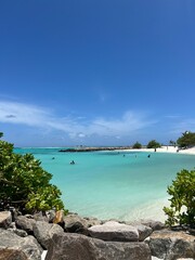 Paradise Beach Day in Maldives: White Sand and Turquoise Ocean