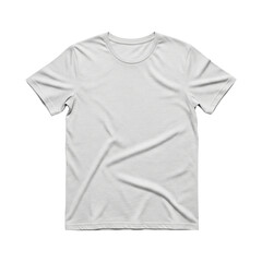 Blank white t-shirt mockup with realistic fabric texture, isolated on a plain white background, perfect for graphic design and apparel branding presentations