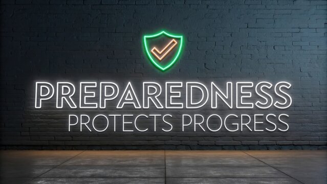 Preparedness Ensures Success with Shield and Checkmark Signage - Powered by Adobe