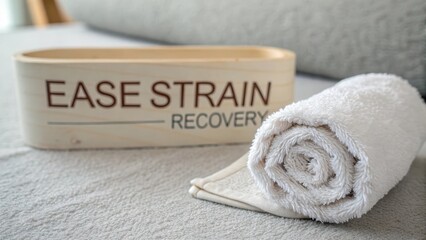Soft White Towel on Bed Next to Recovery Message Basket
