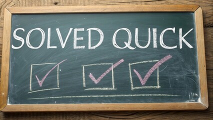 Solved Quick: Chalkboard with Checkmarks and Handwritten Text