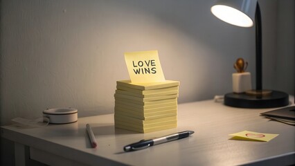 Thoughtful Message on Sticky Note with Warm Ambient Light