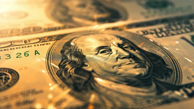 Video A close-up shot of a 100 bill, great for financial or monetary concept