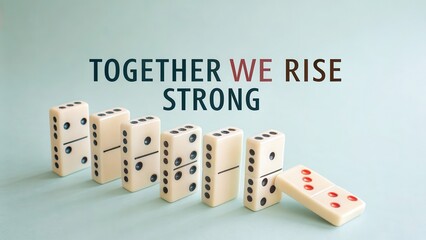 Together We Rise Strong Inspirational Dominoes Motivation Image