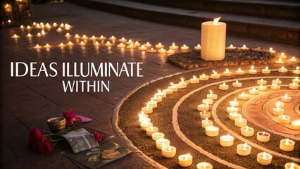 Tranquil Candlelight Pathway for Reflection and Meditation Journey