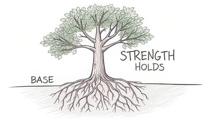 Tree Illustration Symbolizing Strength and Stability in Nature