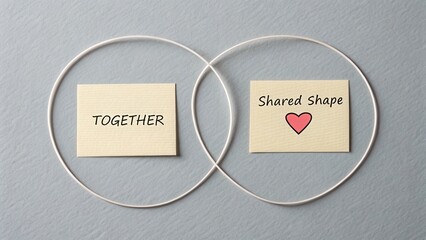 Togetherness Concept with Shared Shape Heart Illustration