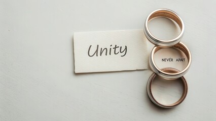 Unity Symbolized with Rings on a Light Background for Love Themes