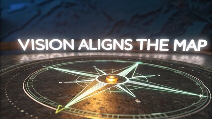 Vision Aligns the Map - Symbol of Direction and Exploration in Life