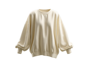 Creamy sweatshirt apparel fashion mockup isolated on transparent background