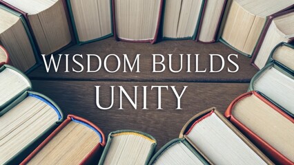 Wisdom Builds Unity Concept with Books in Circular Arrangement