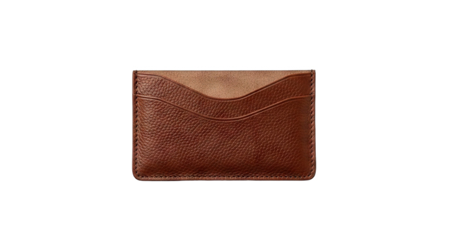 Brown Leather Card Holder Minimalist Accessory.