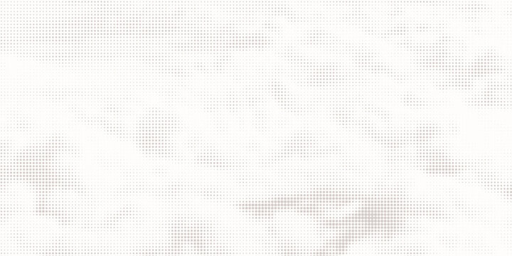 White wrinkled paper texture. Vector halftone pixelated manga background. Light beige neutral color dots bg. Grungy urban backdrop. Wide horizontal duotone banner. Crumpled punk collage template
