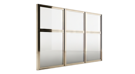 Modern Glass Window Panels with Black Frames.