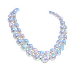 Obraz premium Elegant Pearl Necklace: Capture the timeless allure of elegance with a lustrous pearl necklace, showcasing the iridescent beauty of each individual pearl, set against a pristine, classic backdrop.