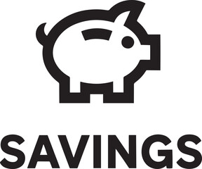 Savings Piggy Bank Icon Design for Financial Planning, Banking, and Investment Services