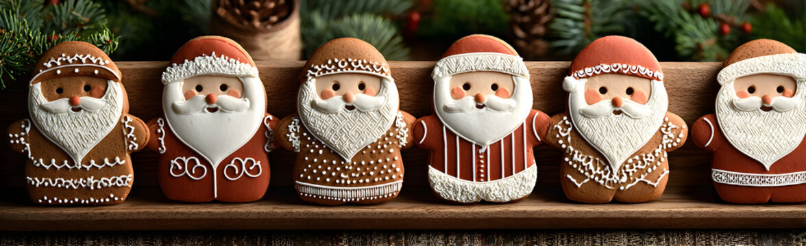 set of gingerbread santa claus mans, cut out