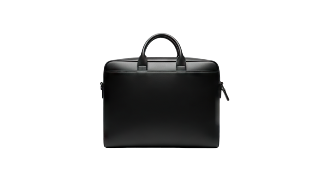 Elegant Black Leather Briefcase for Professional Use.