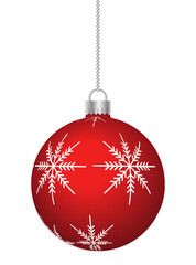 Red gradient snowflakes hanging ball design element
