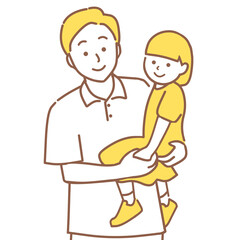 娘を抱っこする父親