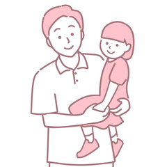 娘を抱っこする父親