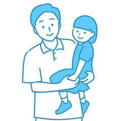 娘を抱っこする父親