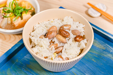 生落花生の炊込みご飯