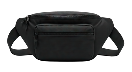 Black Fanny Pack Waist Bag for Travel and Outdoor Activities.