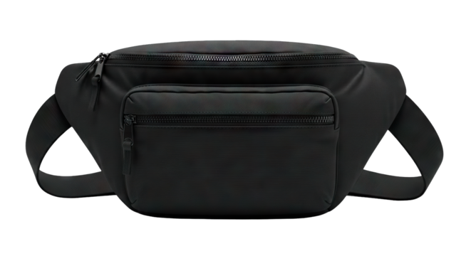 Black Fanny Pack Waist Bag for Travel and Outdoor Activities.