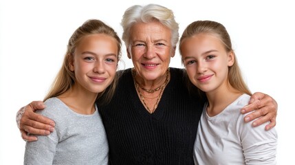 Three young women posing closely together for a photo, smiling, casual outfits, bright daylight, neutral background, outdoor setting.