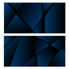 Abstract polygonal pattern. Set of two blue dark gradient polygonal backgrounds. Background design, cover, postcard, banner, wallpaper