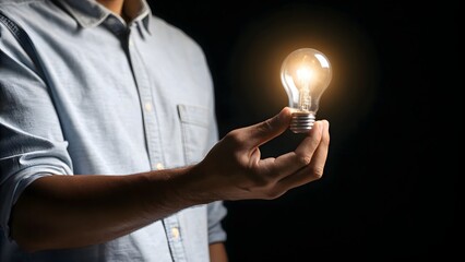 Man’s Hand Holding Glowing Light Beam