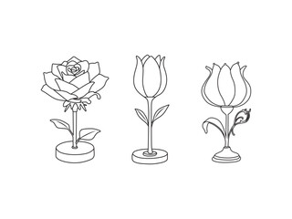 Simple black and white line drawing of lotus flowers in minimal style.
Perfect for coloring pages,  sketch flower, tattoo art, and botanical illustration projects.