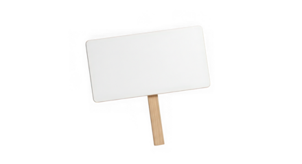 Blank sign on a stick isolated on transparent background for message or protest