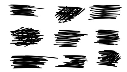 Set of Hand Drawn Marker Hatching and Scribble Lines
