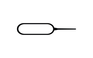 Blank sim card removal tool with small and long design for cell phone sim tray on white background to remove or insert