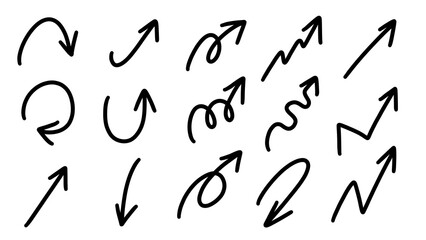 Sketch Marker Arrows and Circles Hand Drawn set