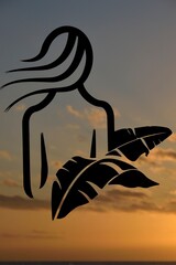 Silhouette of a woman at sunset