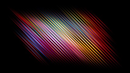 Digital Bright Spectrum Stripes Black Background Vector