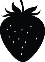 Illustrator Simple strawberry fruit graphic design template Silhouette vector