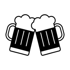 Foamy Beer Mug and Cupcake Celebration Illustration