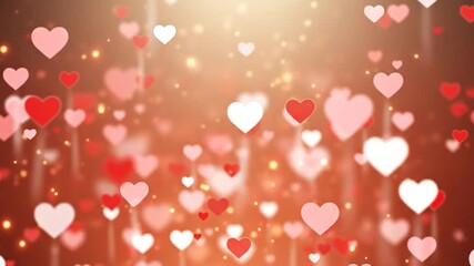 Romantic hearts floating, creating a beautiful love background for celebrations