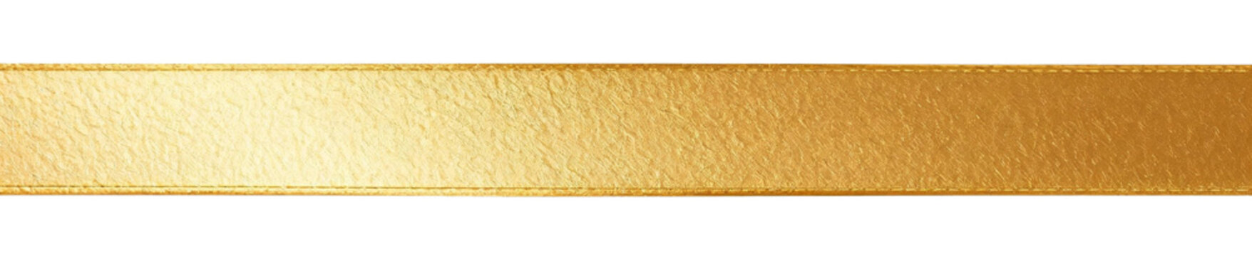 A high-resolution, horizontal image featuring a straight, wide golden ribbon.